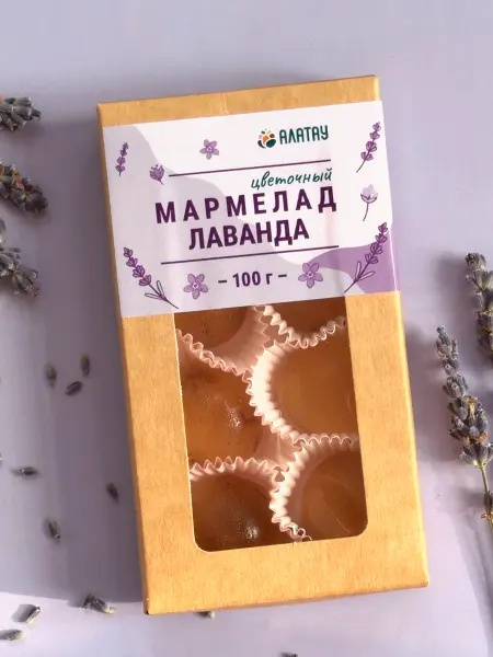 Мармелад цветочный Лаванда в крафтовой упаковке 100 г